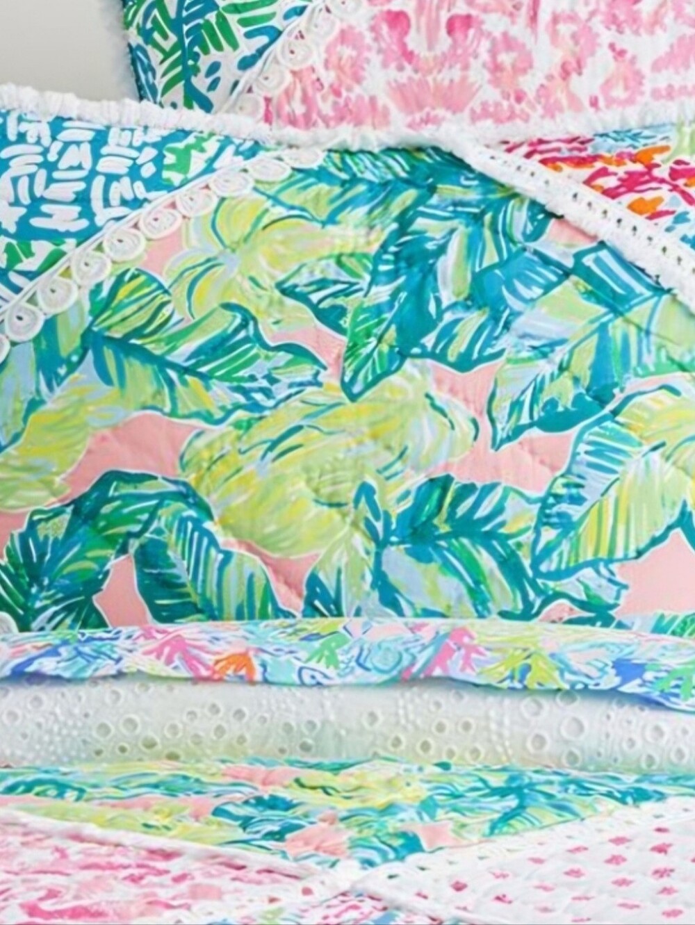 Lilly Pulitzer Party Patchwork Quilted Sham NWT